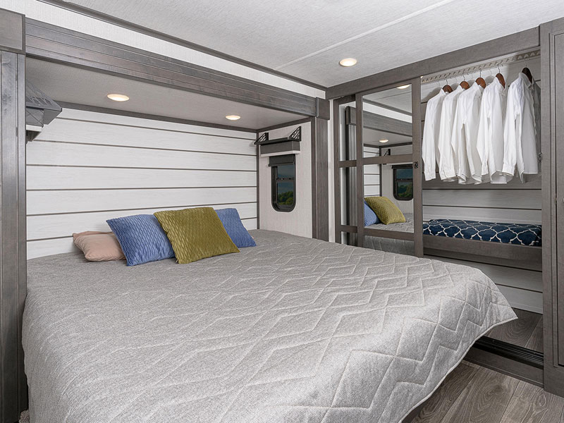 New 2024 Keystone RV Cougar interior spacious primary bedroom